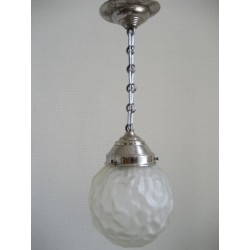 Art Deco hanglamp met  mat glazen bol