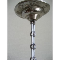 Art Deco hanglamp met  mat glazen bol