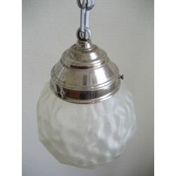 Art Deco hanglamp met  mat glazen bol