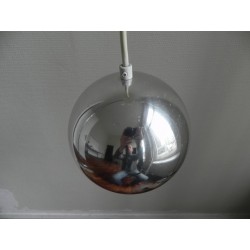 Vintage lamp with chromed sphere, Rotaflex, 1960s globe