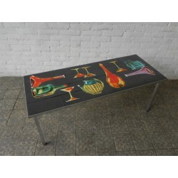 Vintage tegeltafel met 40 tegels en unieke decoratie