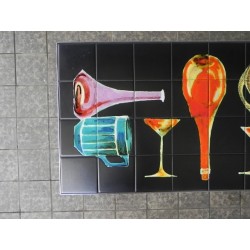 Vintage tegeltafel met 40 tegels en unieke decoratie