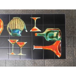 Vintage tegeltafel met 40 tegels en unieke decoratie