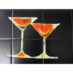 Vintage tegeltafel met 40 tegels en unieke decoratie