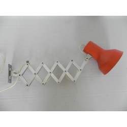 Vintage scharnierlamp, schaarlamp aluminium
