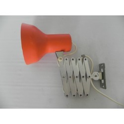 Vintage scharnierlamp, schaarlamp aluminium