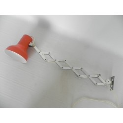 Vintage scharnierlamp, schaarlamp aluminium