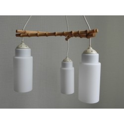 Vintage hanglamp met 3 glazen kappen