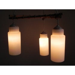 Vintage hanglamp met 3 glazen kappen