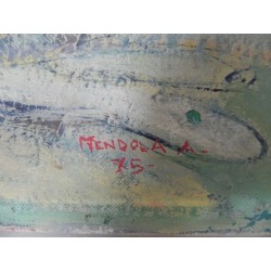 Schilderij dorpsgezicht, A. Mendola