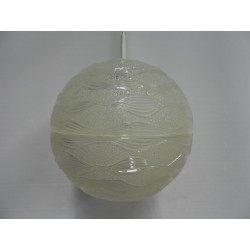 Vintage hanging lamp with round plastic globe﻿, 1960s shade