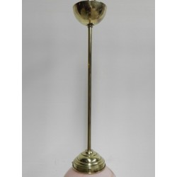 Art Deco hanglamp met roze glazen bol