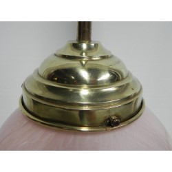 Art Deco hanglamp met roze glazen bol
