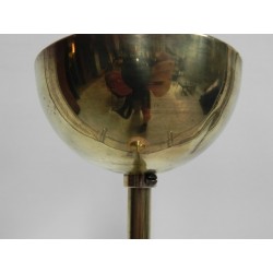 Art Deco hanglamp met roze glazen bol