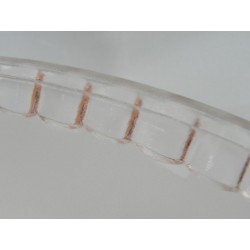 Art Deco hanglamp met roze glazen schaal aan verchroomde pendel