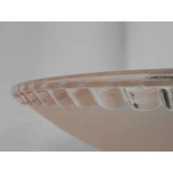 Art Deco hanglamp met roze glazen schaal aan verchroomde pendel