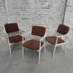 3 vintage chairs with...