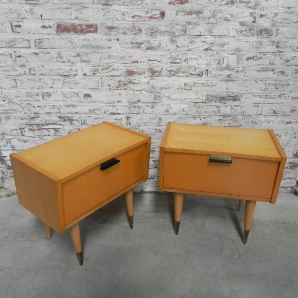 Leerling chaos diepvries TILT vintage design: gebruikte design meubels en verlichting, Art Deco,  Industrieel, Vintage 2 vintage nachtkastjes, 2 vintage b