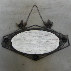 Art Deco mirror in steel frame