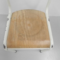 Set van 4 stapelbare schoolstoelen zithoogte 43 cm, jaren 60 zitting