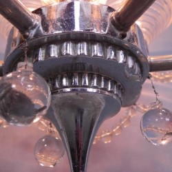 Art Deco hanging lamp G. Leleu, 1930s detail