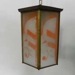 Art Deco hanging lamp with 6 glass plates, 1930s shade