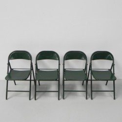 Set of 4 Industrial steel folding chairs Du-al Dare Inglis, 1960s row