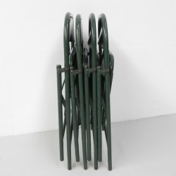 Set of 4 Industrial steel folding chairs Du-al Dare Inglis, 1960s folded