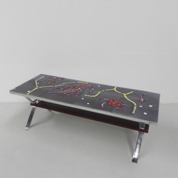 Adri tile table with sea motif