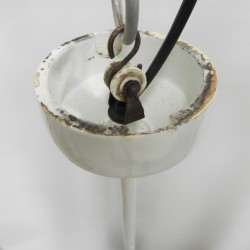 Art Deco hanging lamp with octagonal frosted glass shade, 1930s fixture