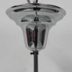 Art Deco hanglamp met gemarmerde 6 hoekige kap, jaren 30 armatuur
