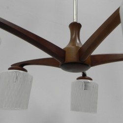 Vintage hanging lamp with 5 glass shades, 1960s detail