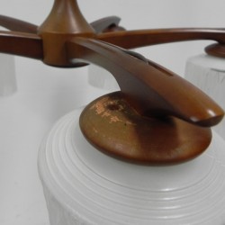 Vintage hanging lamp with 5 glass shades, 1960s fixture