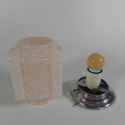 Art Deco plafondlamp met roze gewolkte kap, jaren 30 gedemonteerd