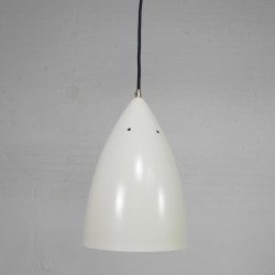 Vintage hanging lamp, aluminum shade, with new wire, 1960s detail