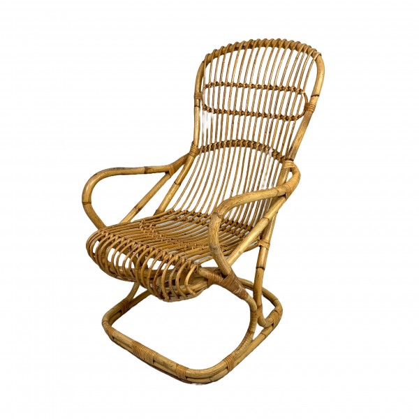 Bamboo armchair by Tito Agnoli, 1960s