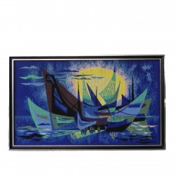 Woven vintage painting with...