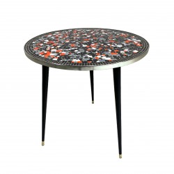 Round tiled table with...