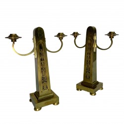 Set of 2 brass Art Nouveau...