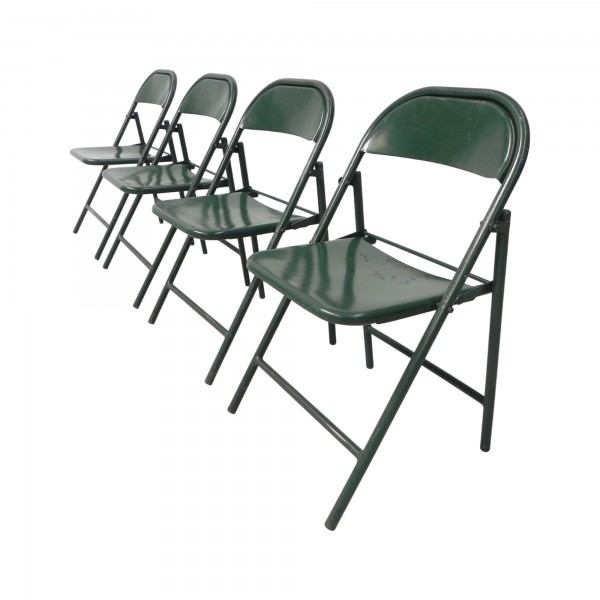 Set of 4 Industrial steel folding chairs Du-al Dare Inglis, 1960s