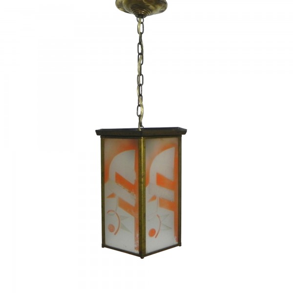 Art Deco hanging lamp with 6 glass plates, 1930s