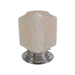 Art Deco ceiling lamp with pink cloudy shade, 1930s