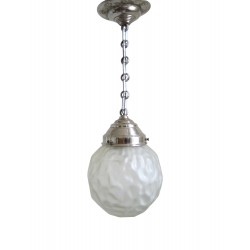 Art Deco hanglamp met mat glazen bol, jaren 30