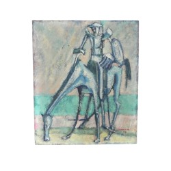 Painting knight on horse...