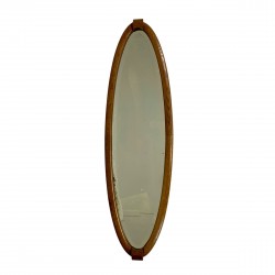 Oval mirror with faceted...
