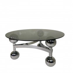 Space Age Sputnik coffee table, with a chrome base from the 1970s