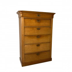 Chest of drawers with 5 drawers and 1 flap, chiffoniere, late 19th century