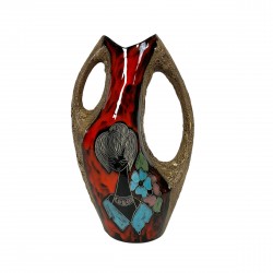 Vallauris Fat Lava Vase, 1950s