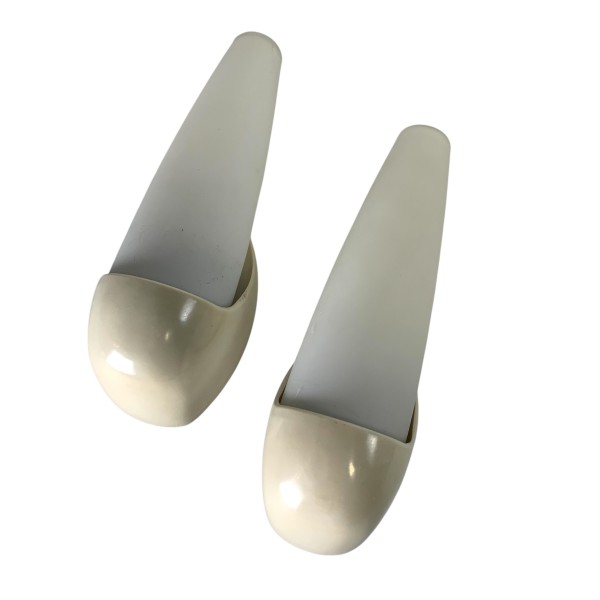Set of 2 Bo Niko wall lamps in bakelite holder, 1960s
