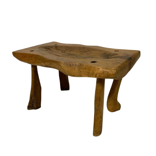 Vintage oak tree trunk stool, 1960s